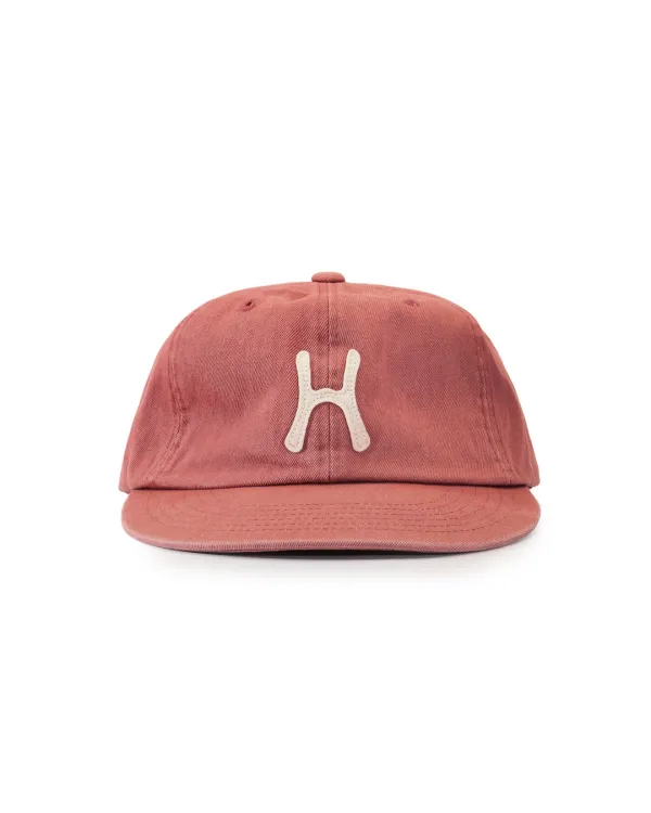 H Logo Cotton Relaxed Fit 6Panel Cap_VTG Coral