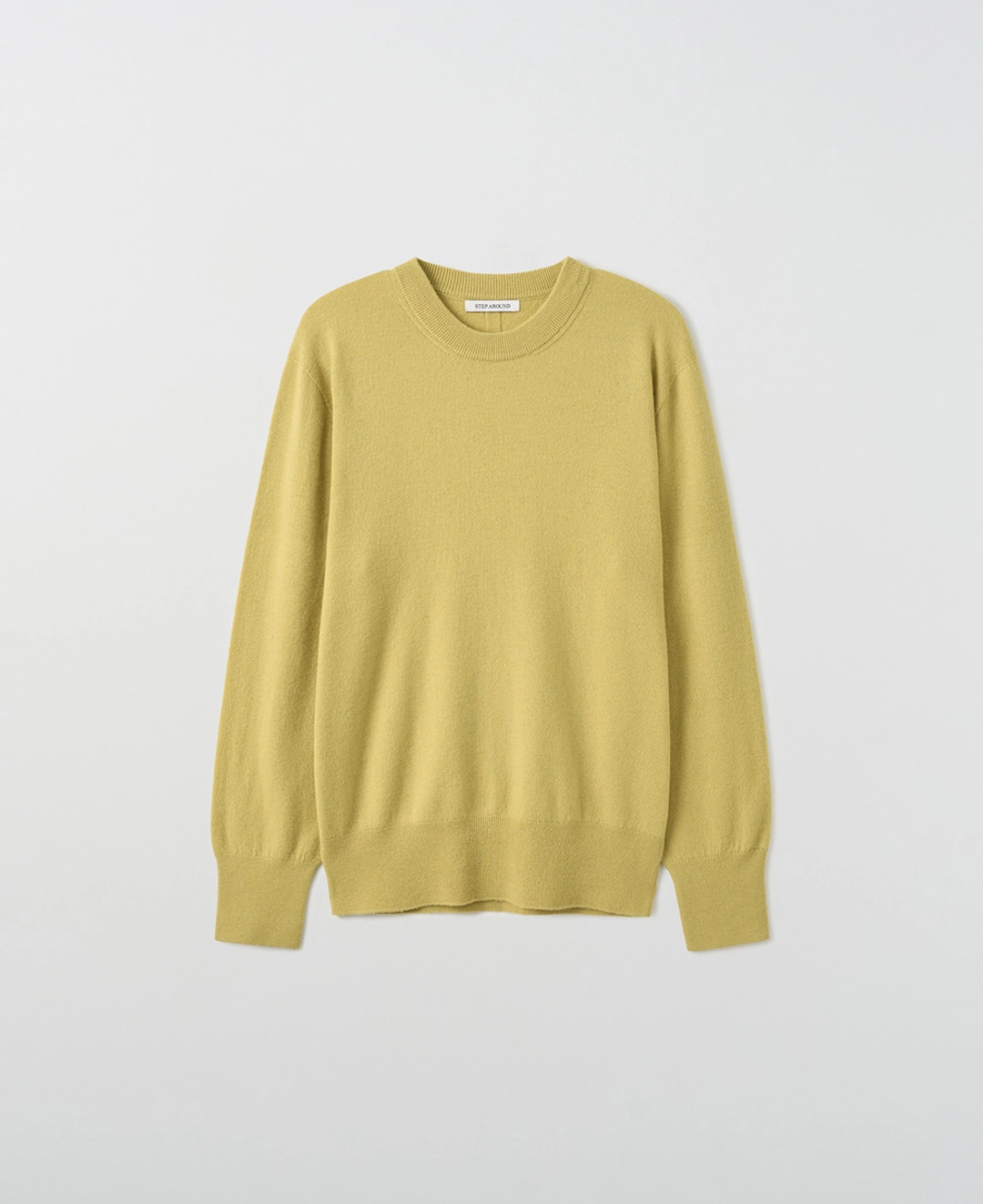 스텝어라운드 Superfine Merino Wholegarment Crewneck Knit_OLIVE YELLOW 상품 이미지 2