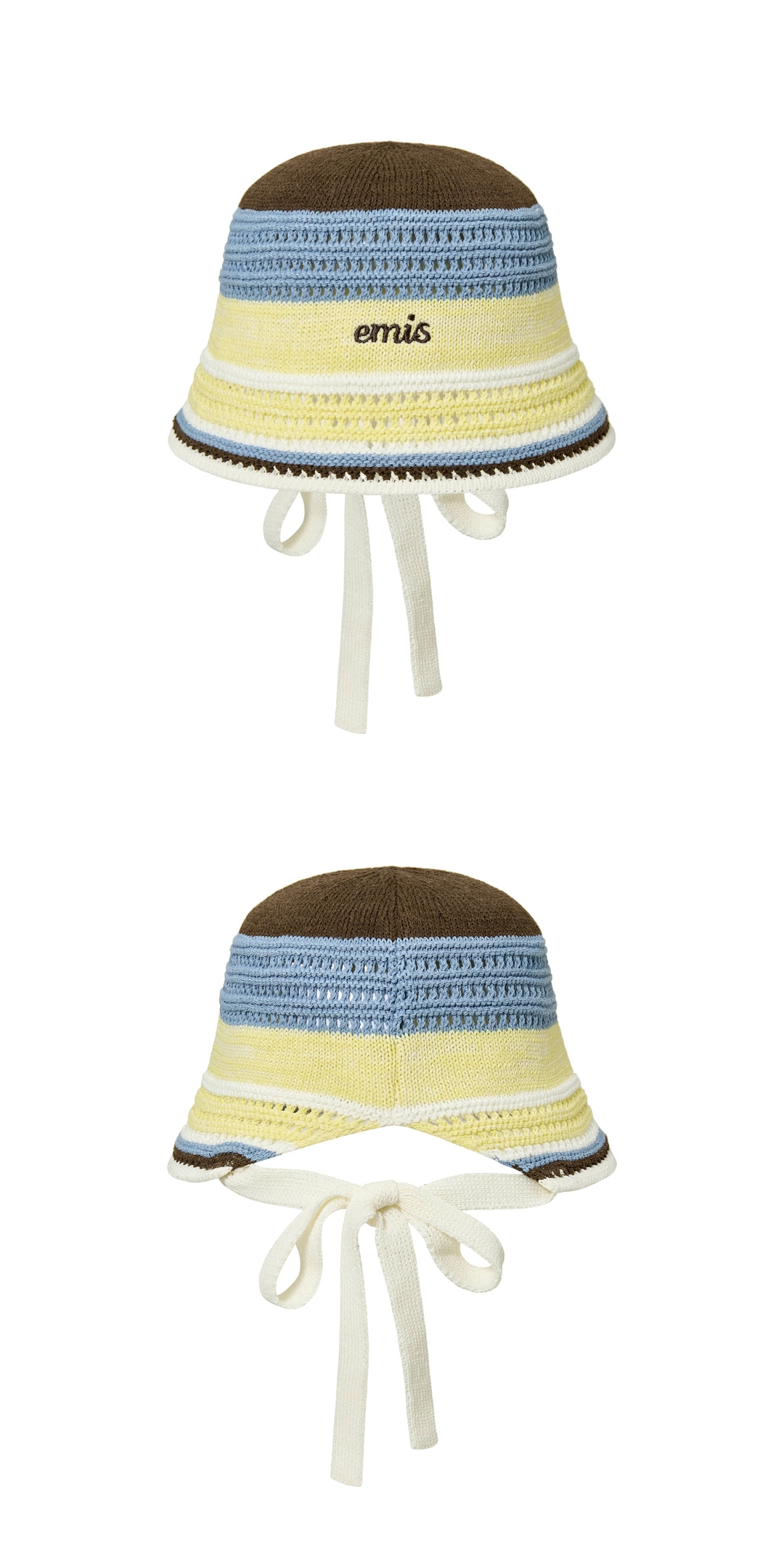 이미스 STRIPE KNIT BONNET HAT-YELLOW 상품 이미지 3