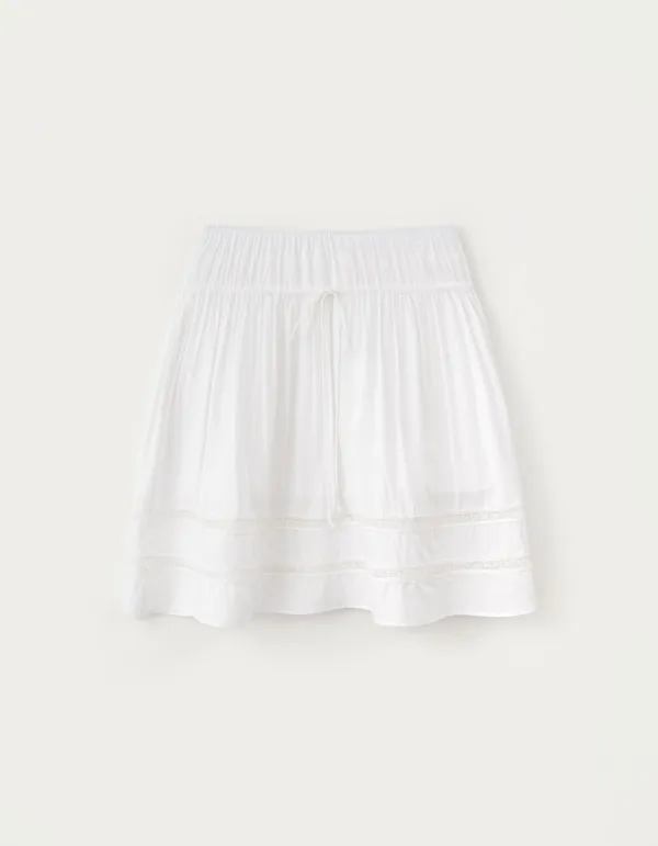 Ivy Shirring Skirt - Ivory