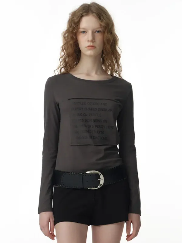Layer Lettering T-Shirt [Charcoal]