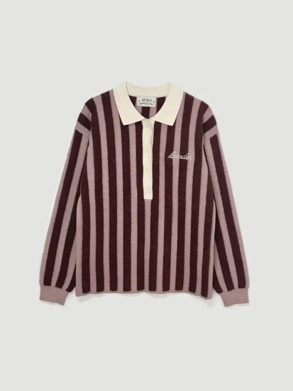 Collar stripe knit (핑크)