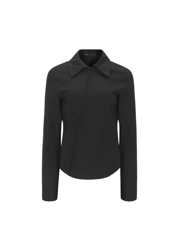 DIAGONAL SLIM FIT SHIRT, BLACK