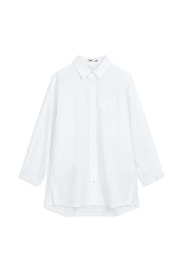 CONSTRUCTED DRESS SHIRT, WHITE
