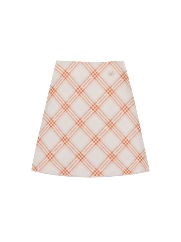 Essential Check Mini Skirt Orange