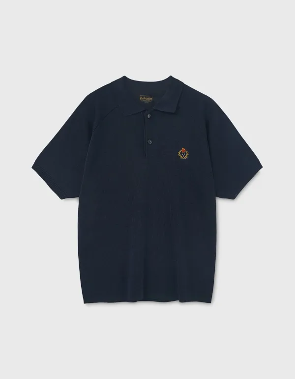 CREST RAGLAN SLEEVE POLO / Navy