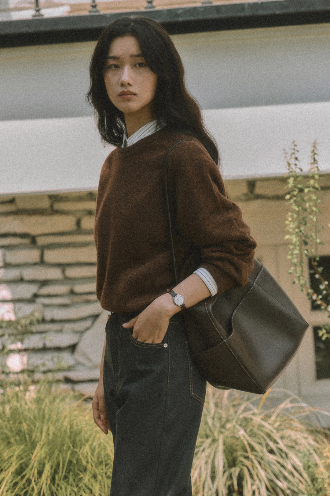 세이지먼트 HUDSON WHOLEGARMENT ROUND KNIT_BROWN 상품 이미지 2