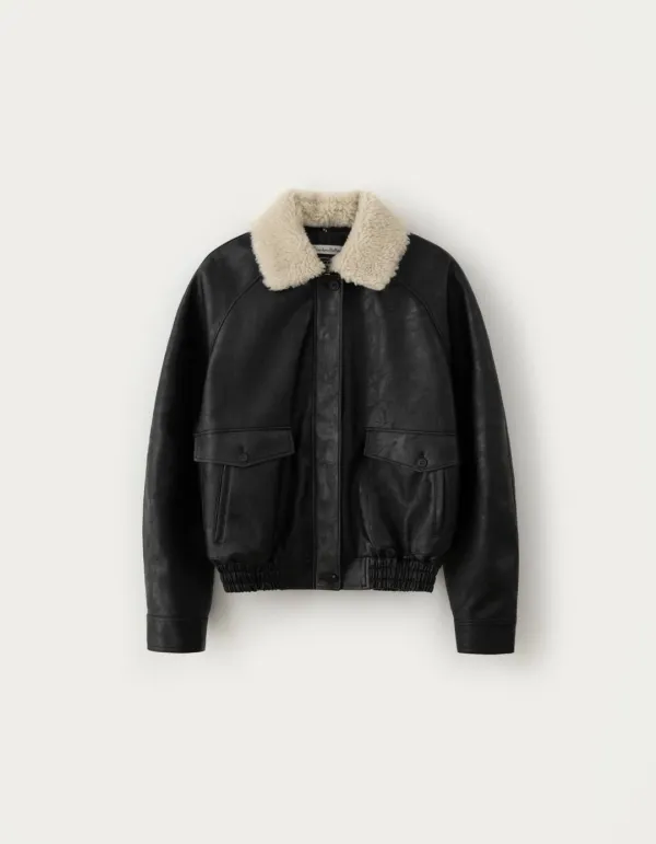 Milo Leather Blouson - Black