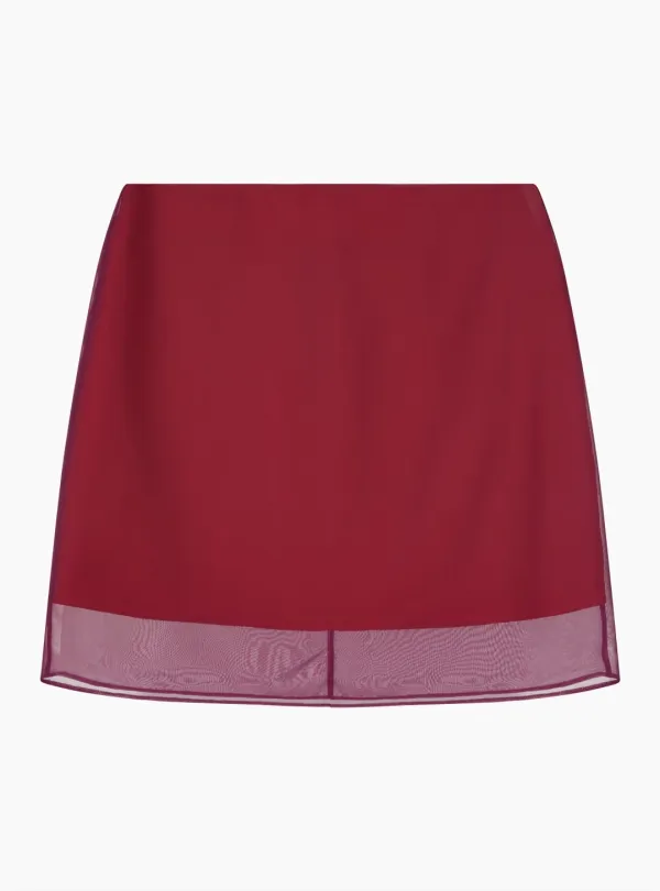 SHEER MINI SKIRT (PLUM)
