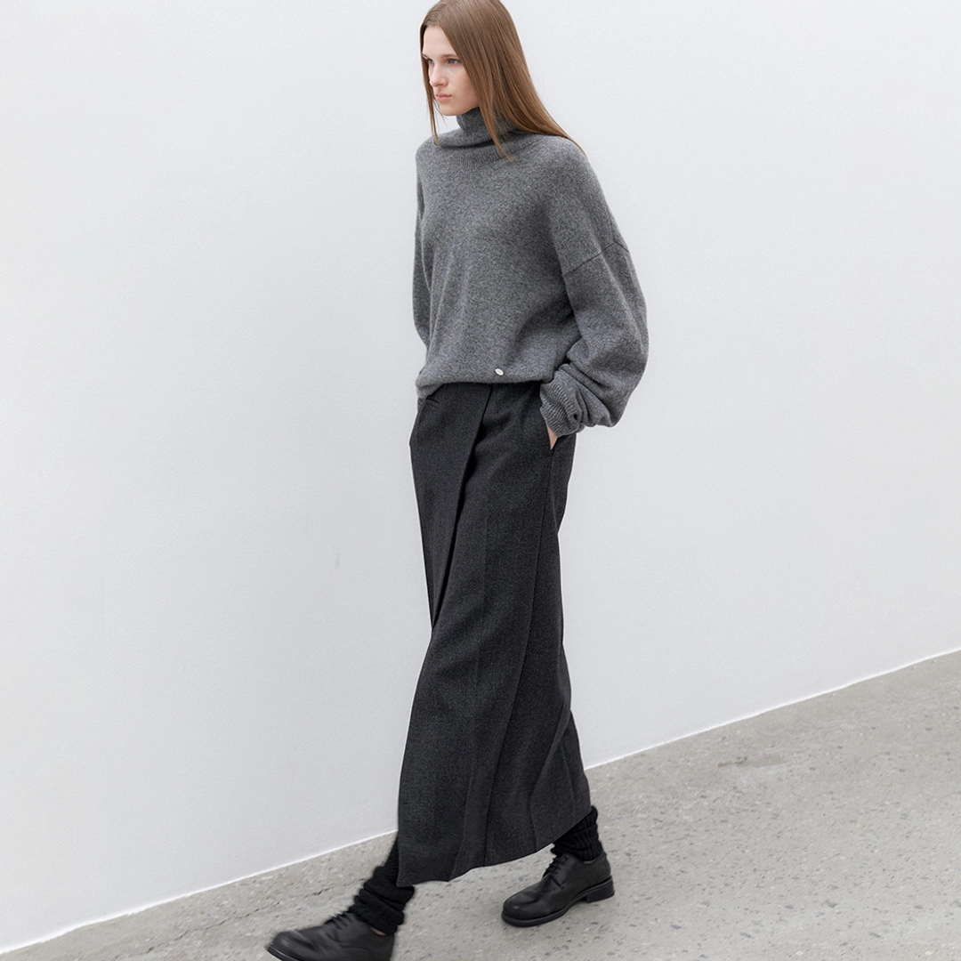 아뜰리에 나인 (SK-5063)DIAGONAL FRONT SLIT SKIRT 상품 이미지 1