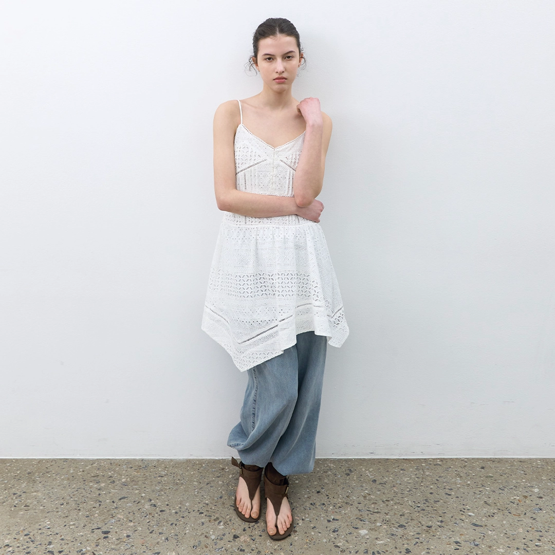 아뜰리에 나인 (OP-6336)EYELET COTTON LACE MINI DRESS 상품 이미지 2
