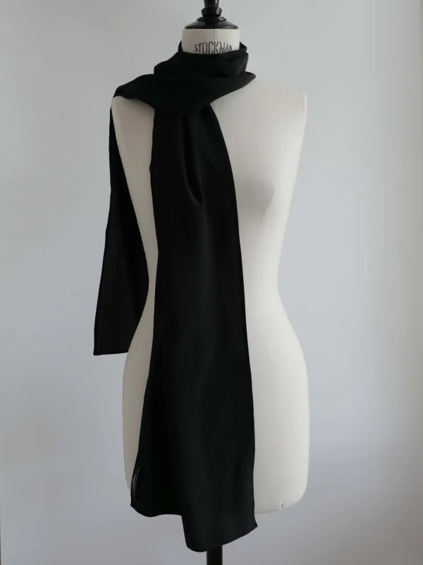 French Silk Scarf (black, ivory)