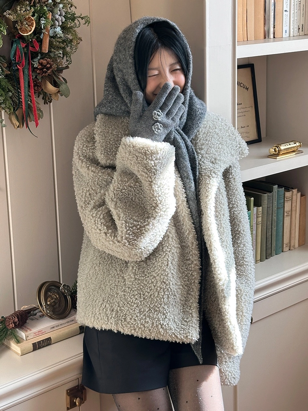 마가린핑거스 CORSAGE KNIT GLOVES (CHARCOAL) 상품 이미지 2