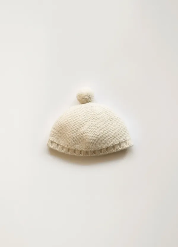 Alpaca knit beanie (Ivory)