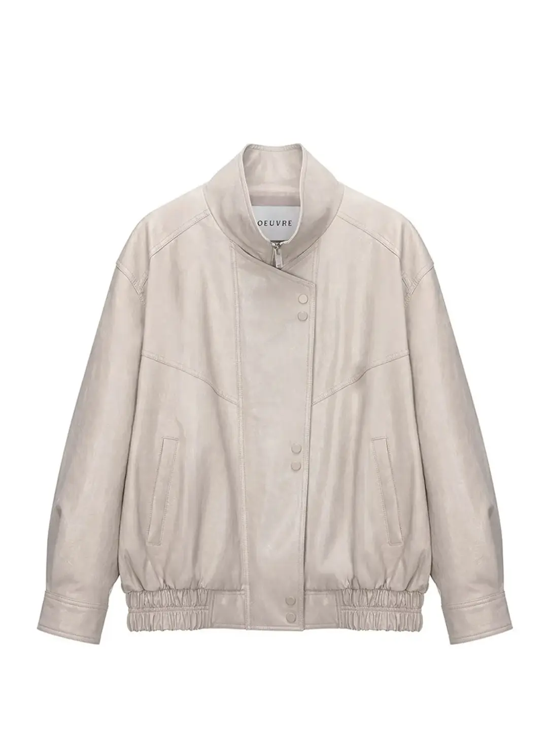 루에브르 Asymmetric Placket Faux Leather Jacket SL4AJ820-91 상품 이미지 3