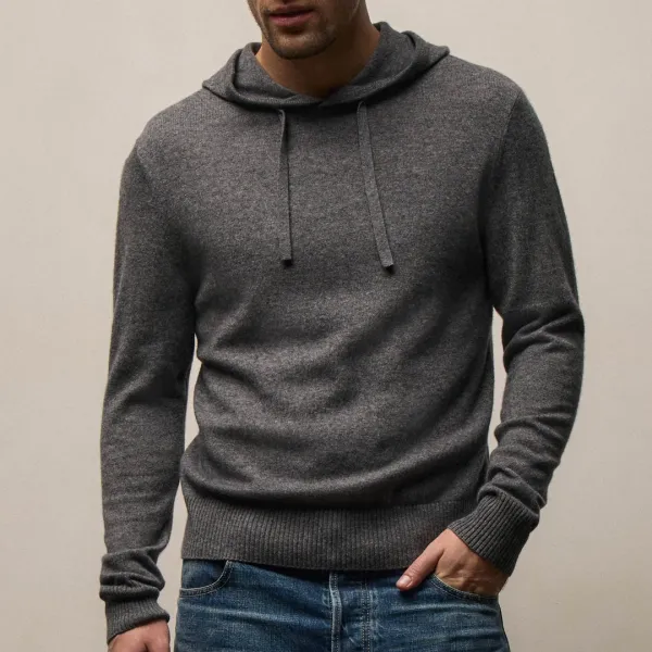Italian Spun Cashmere Hoodie - Mid Grey
