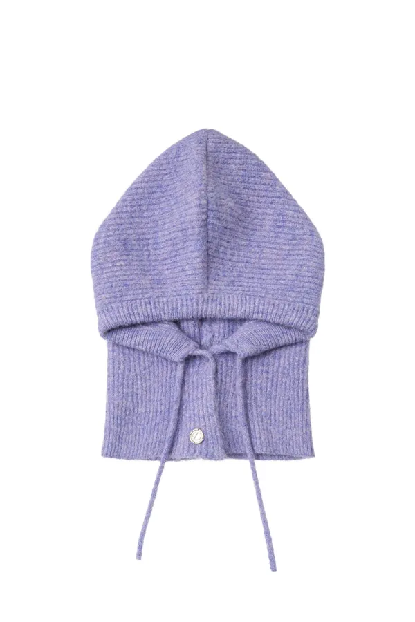 HAIRY WOOL BALACLAVA IN PURPLE