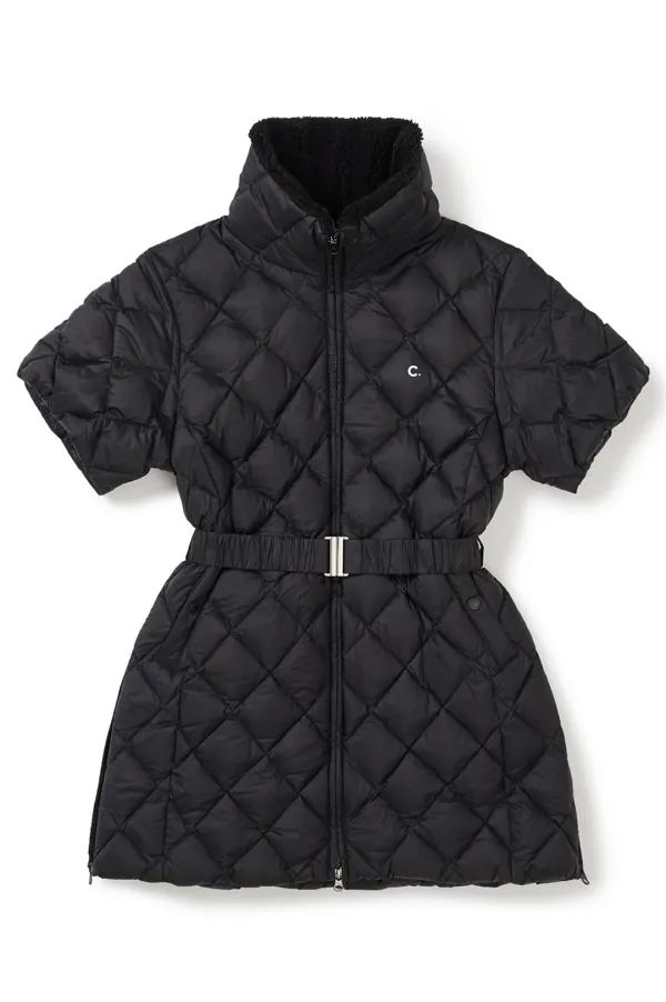 [25FW clove] Belted Long Goose Down Jacket (Black)