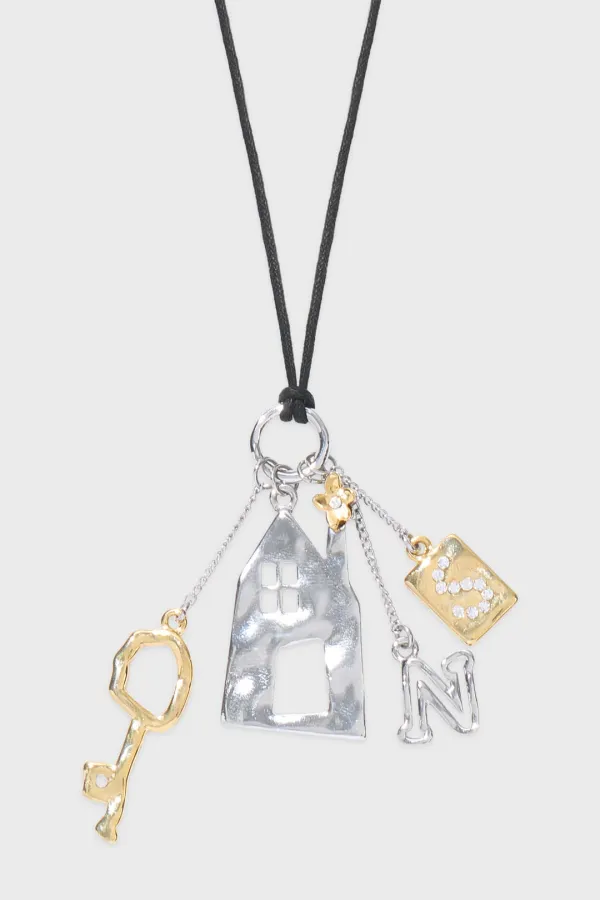 Home Charm Necklace (Silver Gold)