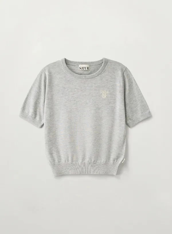 (W) Loren Fine Half Knit - Melange Gray