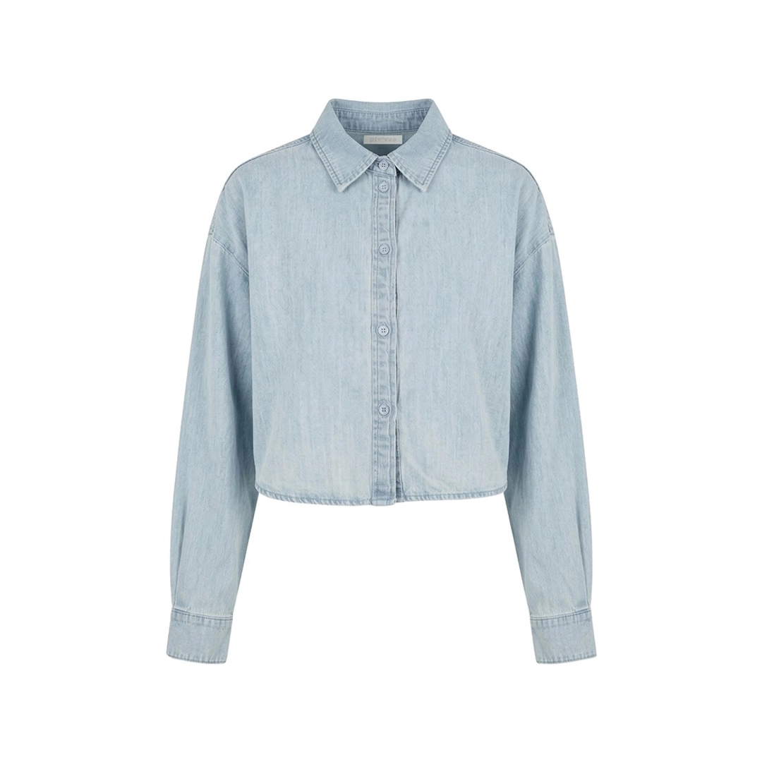 피브비 Denim Crop Shirt (ice blue) 상품 이미지 1