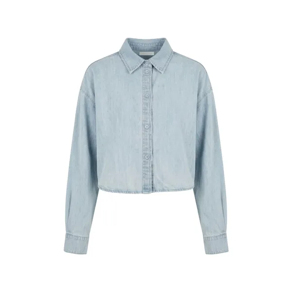 Denim Crop Shirt (ice blue)