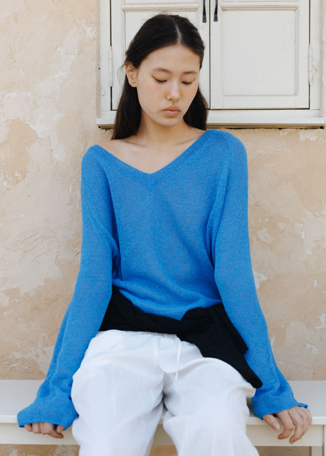 더라이 V-neck Pullover(Blue) 상품 이미지 2