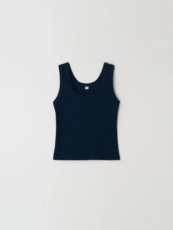 L\'eau square neck sleeveless_navy