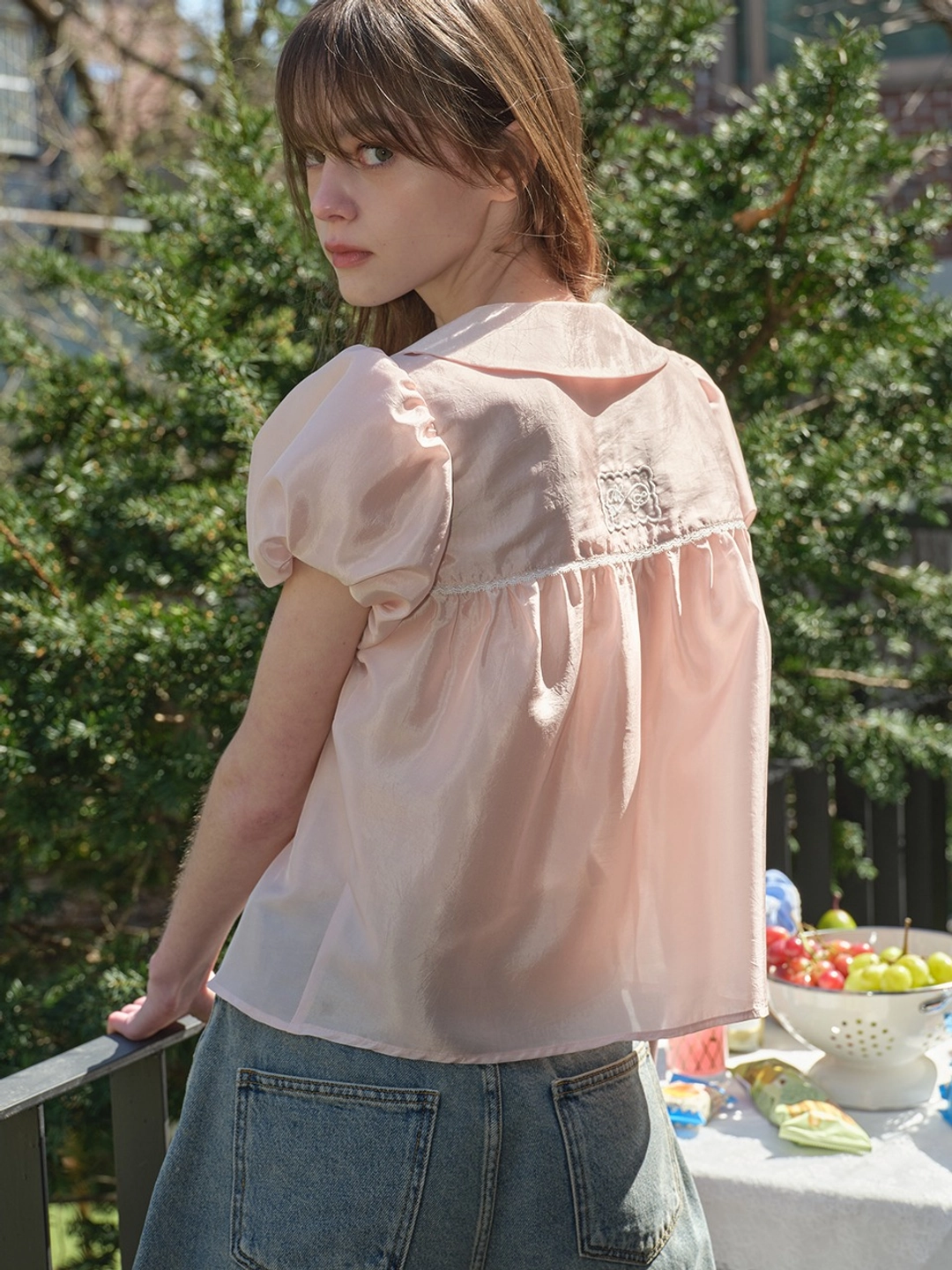 마가린핑거스 SHEER PUFF BLOUSE (PEACH) 상품 이미지 2