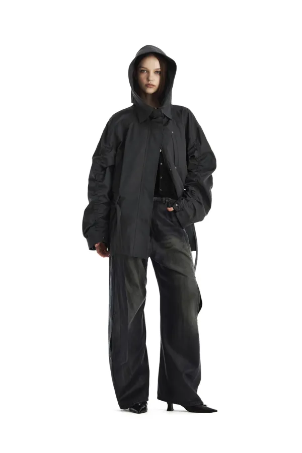 Hooded Half Field Jumper [ Charcoal ]