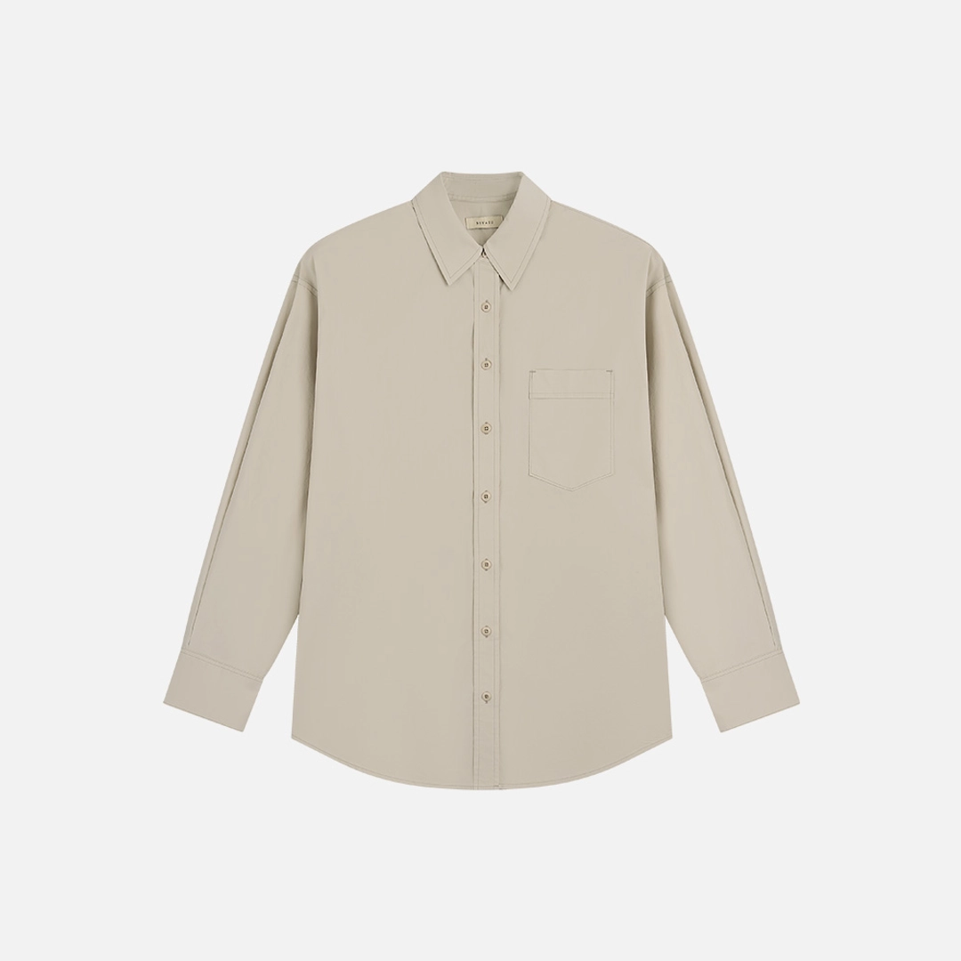 시야쥬 SITP5303 워시드 스티치 코튼 셔츠_Light beige 상품 이미지 2