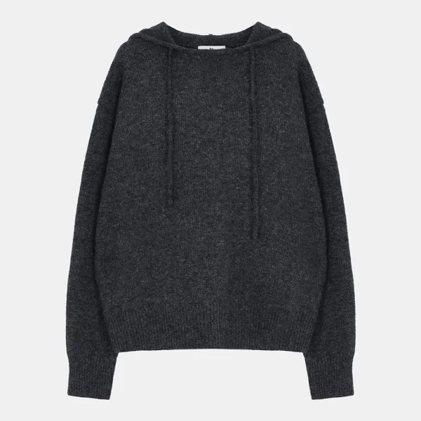 hoodie wool sweater (charcoal)