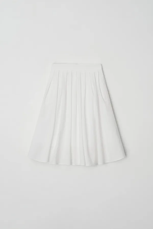 miu cotton midi skirt (white)