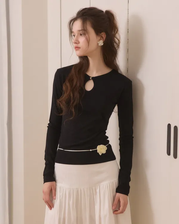 Silver ball button slim fit t shirts - 3color
