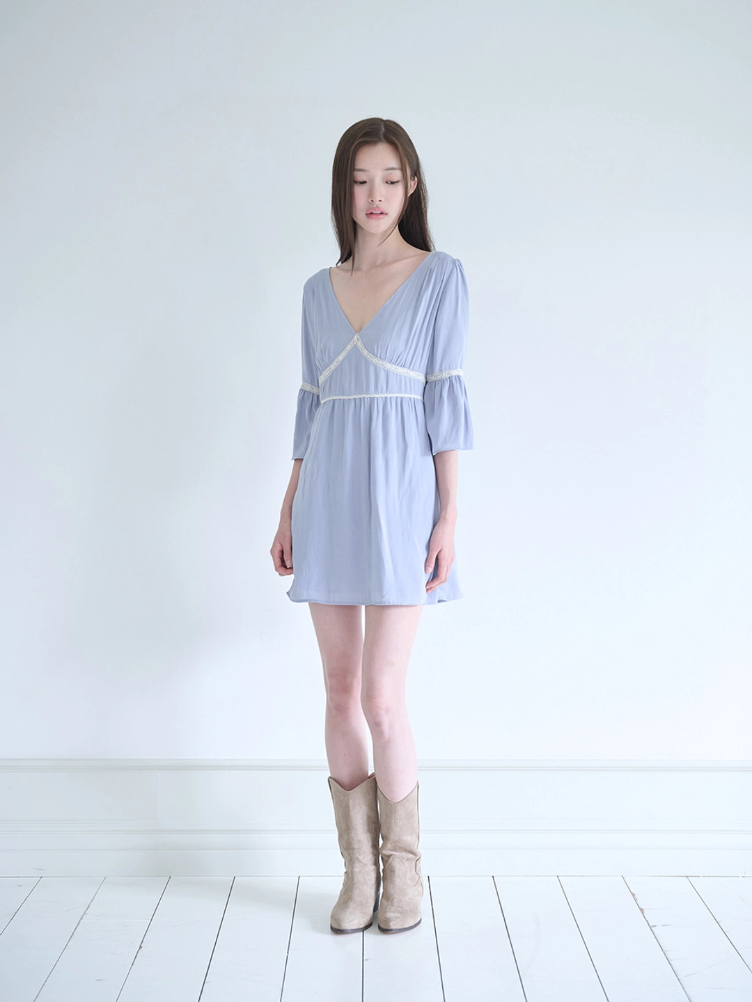 낫유어로즈 Lace boho dress (Blue) 상품 이미지 2