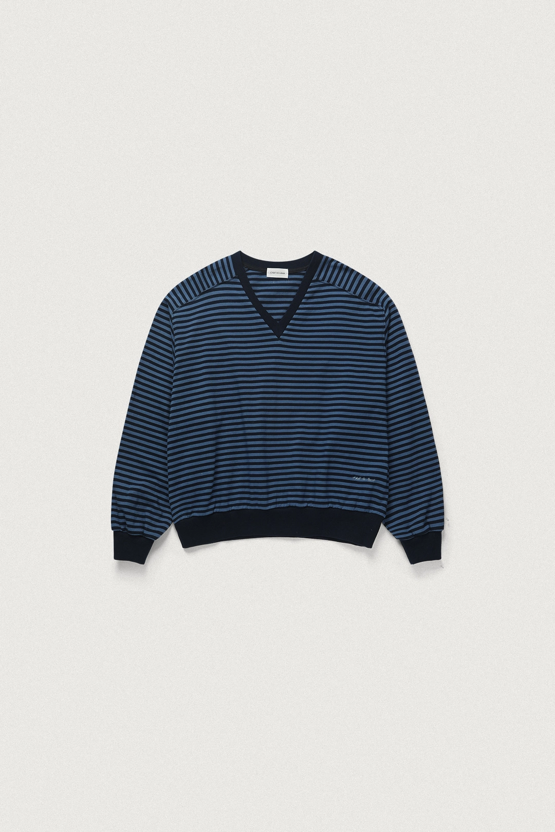 샤드라마 LOOSE FIT STRIPED SWEATSHIRT [NAVY] 상품 이미지 1