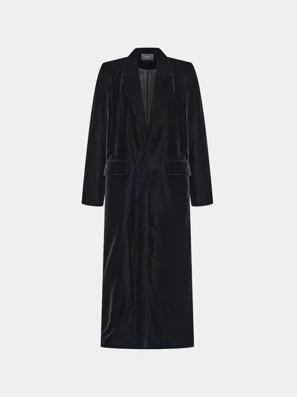 Lebin velvet notched-collar CT