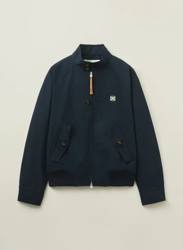 Lecce Cotton Harrington Jacket - Classic Navy