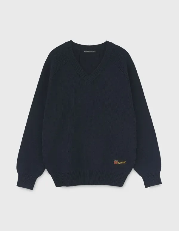 SPORT 5G WOOL V-NECK / Navy