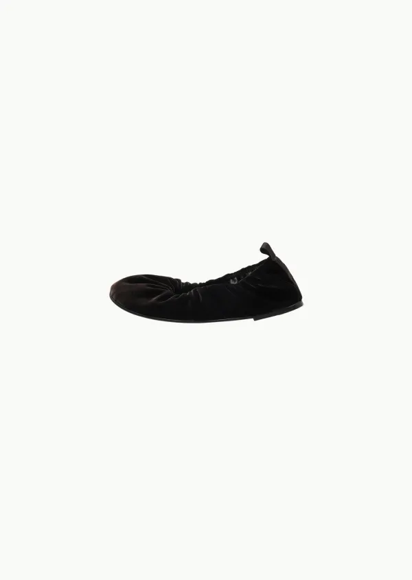 SHIRRING VELVET FLATS (2COLORS)