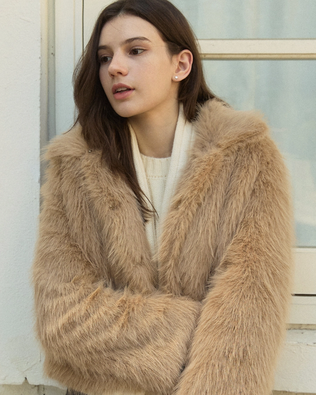 어다울 Mute faux fur jacket - ash beige 상품 이미지 2