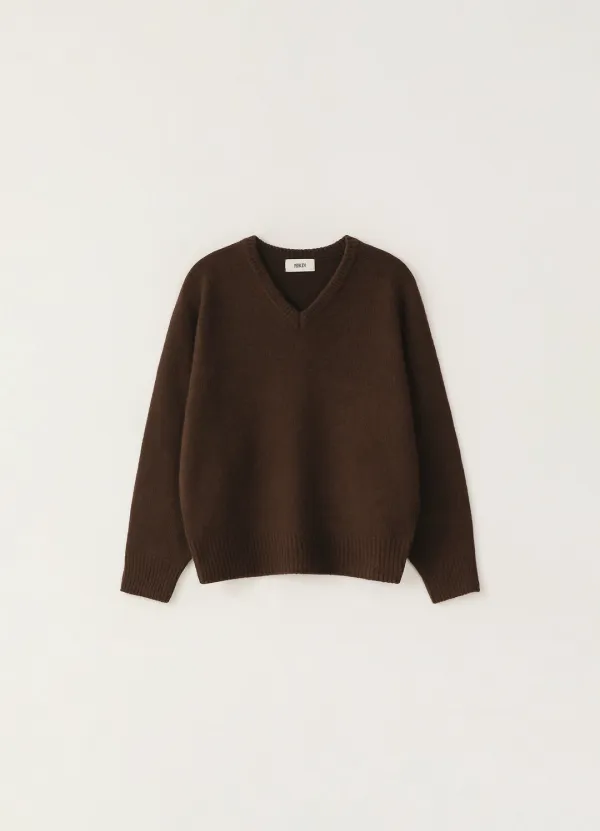 Mone Wholegarment V-Neck Knit - Brown (10월 말 순차배송)