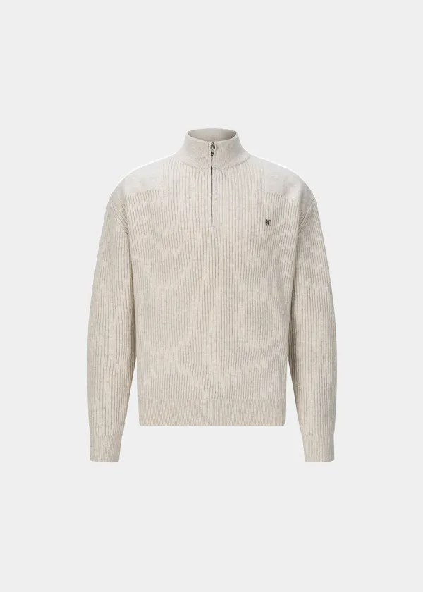 (UNI) COMMANDO HALF-ZIP SWEATER - OATMEAL