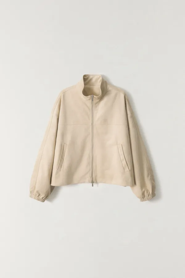 스웨이드 크롭 블루종 BEIGE