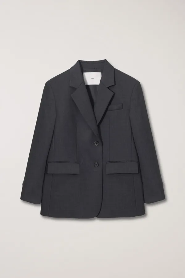 ESSENTIAL 2 BUTTON WOOL BLAZER CHARCOAL GREY_UDJA6C202G2