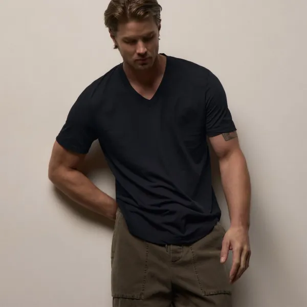 Clear Jersey V Neck - Deep