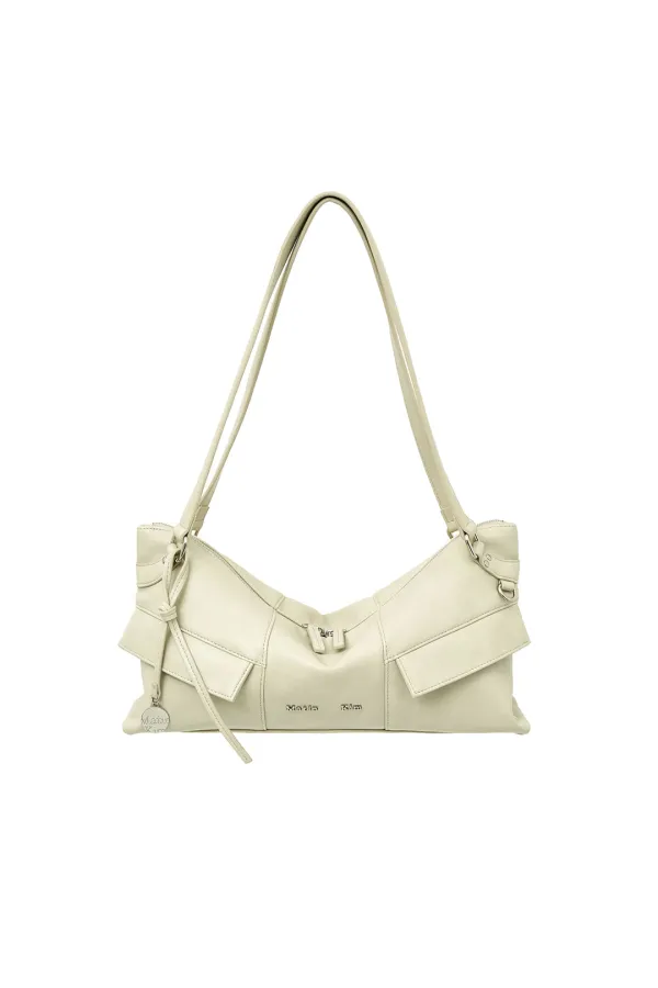 WIDE NEMO SHOULDER BAG IN LIGHT BEIGE
