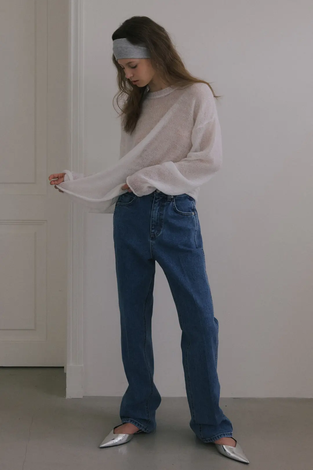오버듀플레어 CREASE LINE STRAIGHT DENIM_MEDIUM BLUE 상품 이미지 2