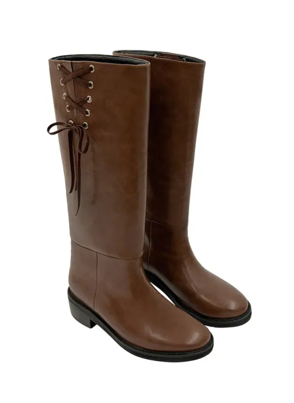 Long Eyelet Boots (Brown)