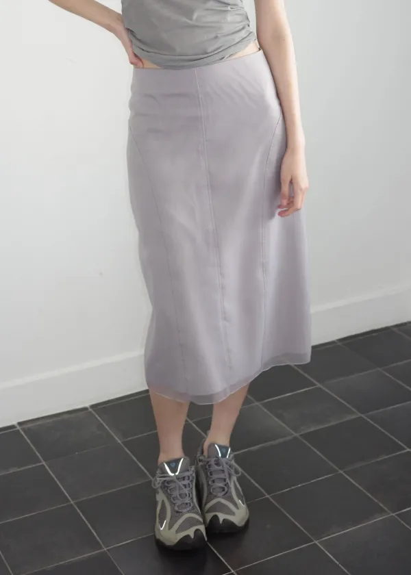 [ 2차 프리오더 ] ORGANZA SKIRT [ PALE GREY]